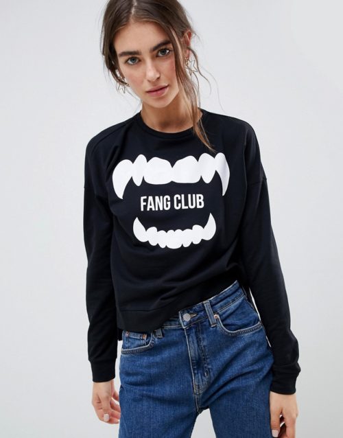 Only Halloween Fang Club Sweatshirt-Black
