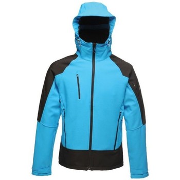 Professional Powergrid 3 Layer Hooded Softshell Jacket Blue men's Fleece jacket in Blue. Sizes available:UK M,UK L,UK XL,UK XXL,UK 3XL