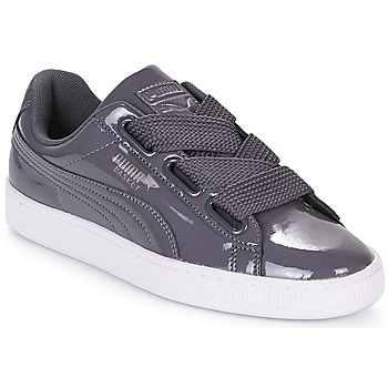 Puma WN BASKET HEART PATENT.IRO women's Shoes (Trainers) in Grey. Sizes available:3.5,4,5,6,6.5