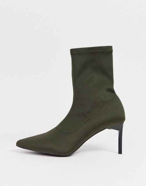RAID Lillian khaki sock boots-Green