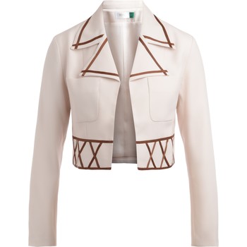 Rixo Violet short jacket in ivory fabric women's Jacket in White