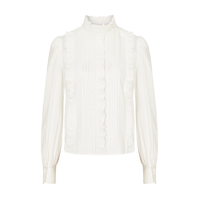 See By Chloé High Neck Ruffle Blouse, Iconic Milk
