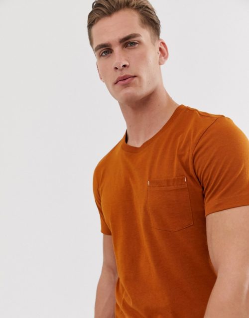 Selected Homme recycled cotton t-shirt-Orange