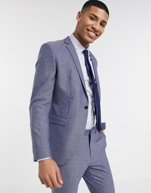 Selected Homme skinny fit stretch suit jacket in blue fleck
