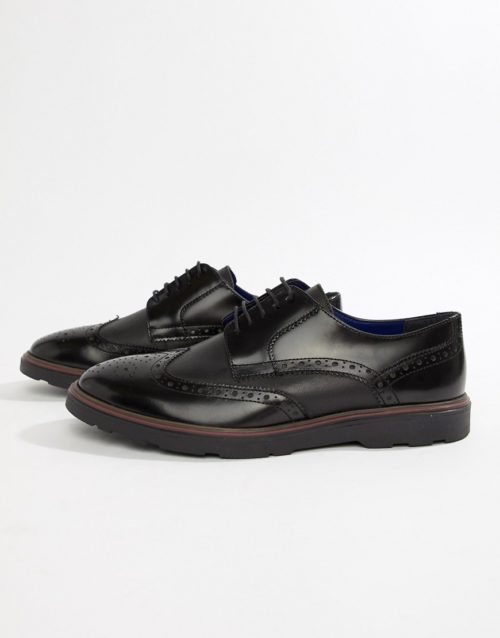 Silver Street Brogue Lace Up Shoe in Black