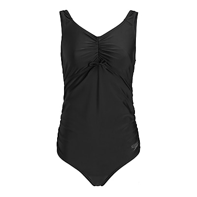 Speedo Essential U-Back Maternity Swimsuit, Black/Oxid Grey