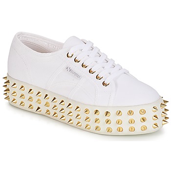 Superga 2790 STUDS COT W GERALDINA women's Shoes (Trainers) in White. Sizes available:3.5,5