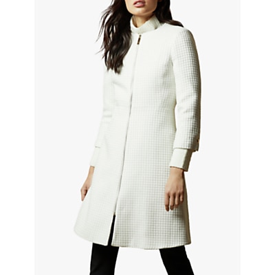 Ted Baker Accra Textured Dress Coat, White