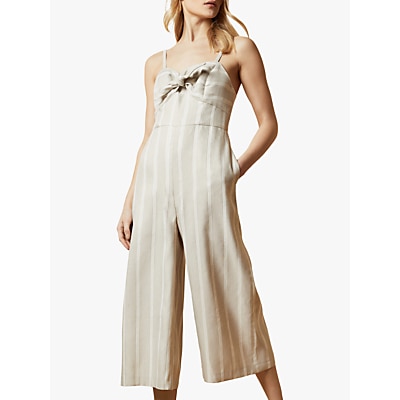 Ted Baker Peruue Striped Linen Jumpsuit, Ivory