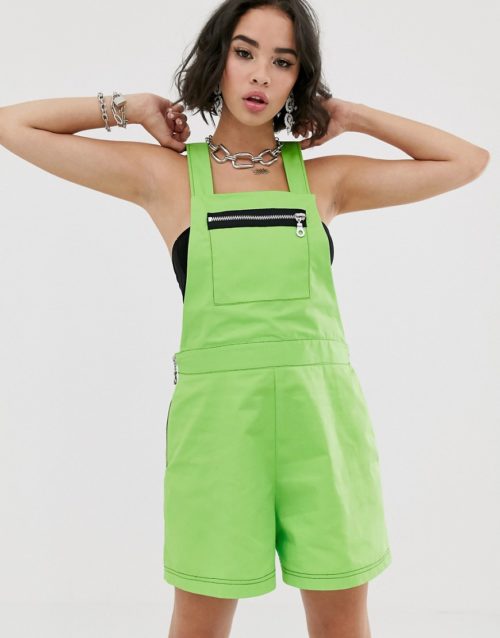 The Ragged Priest playsuit with zip pocket-Green