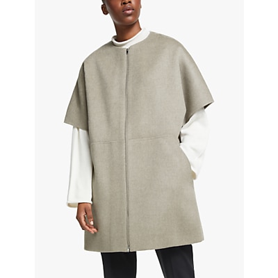 Theory Wool and Cashmere Zip Bell Coat, Taupe