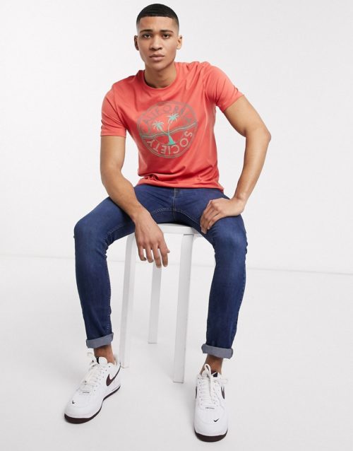 Tom Tailor t-shirt with summer print-Red