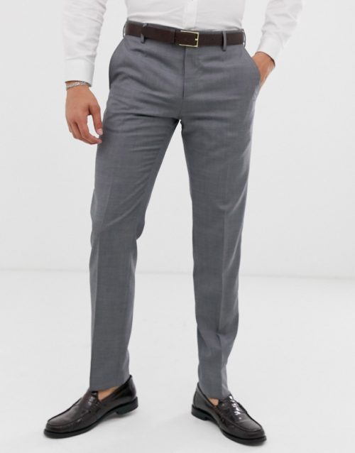 Tommy Hilfiger plain slim fit suit trousers-Grey