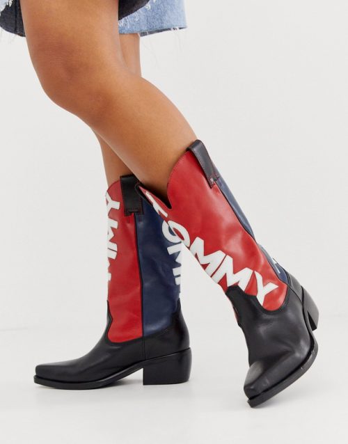 Tommy Jeans heritage cowboy boots-Navy