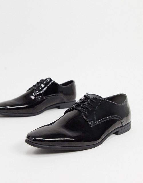 Topman derby shoe in patent-Black