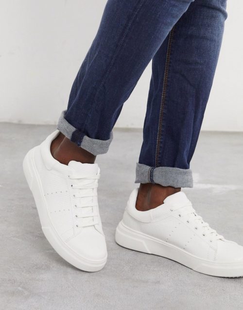 Topman embossed trainers in white