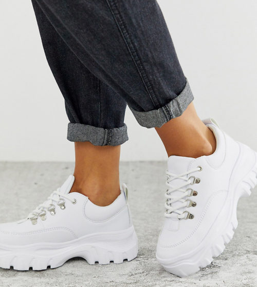 Truffle Collection wide fit chunky trainers-White
