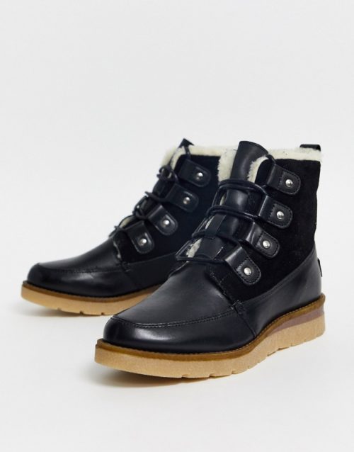 Vero Moda leather hiking boots-Black