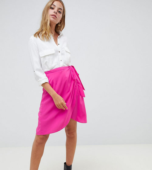 Vero Moda petite wrap skirt-Pink
