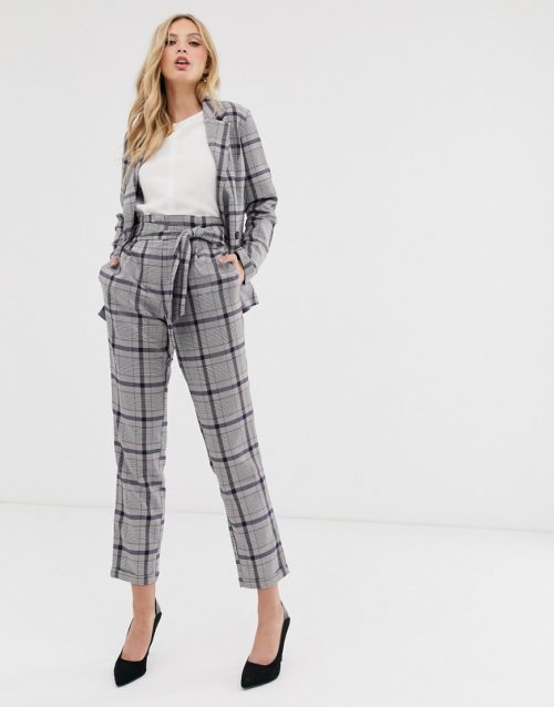 Y.A.S check paperbag waist trousers-Multi